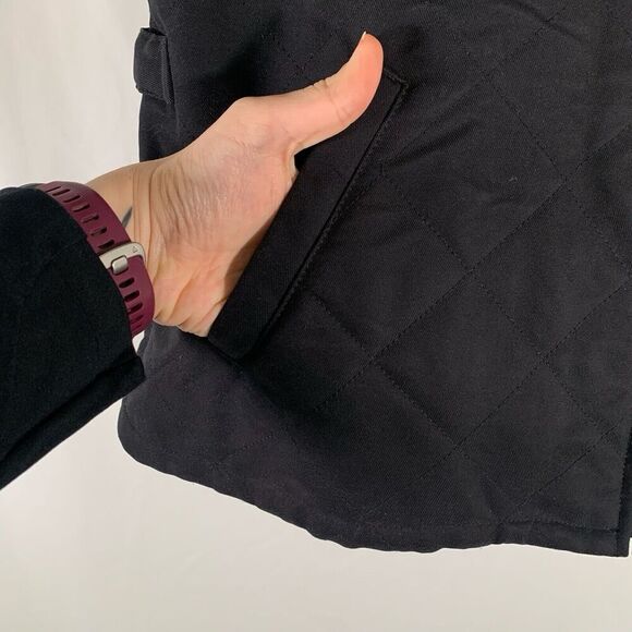 Orvis Vest Women's Medium Black Full Zip Pockets Turtleneck Polyester Blend - Picture 4 of 8